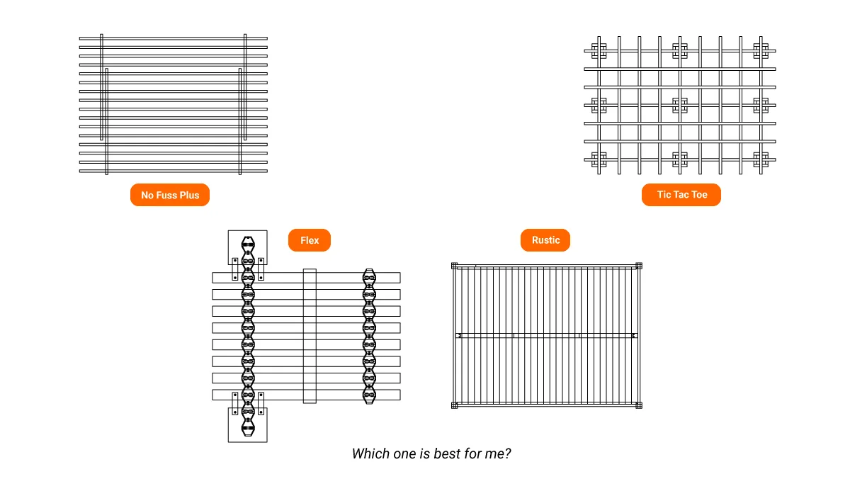 Drawings of each Quagga Designs bed frame.