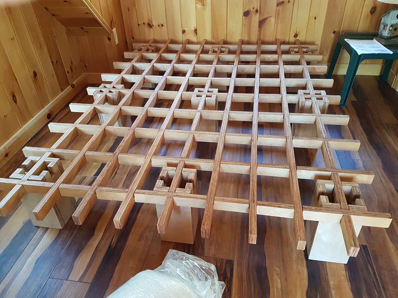Tic Tac Toe wood bed frame