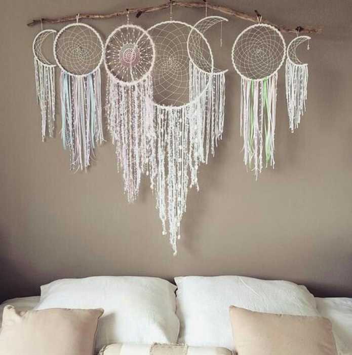 DIY dream catcher headboard alternative