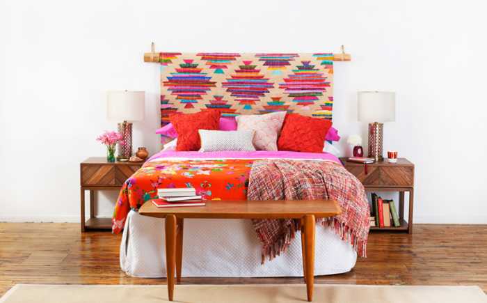 Area rug headboard alternative