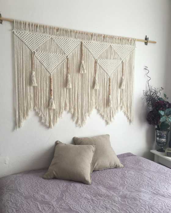Macrame headboard alternative